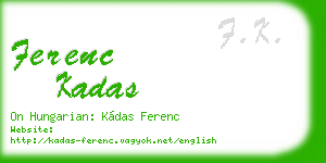 ferenc kadas business card